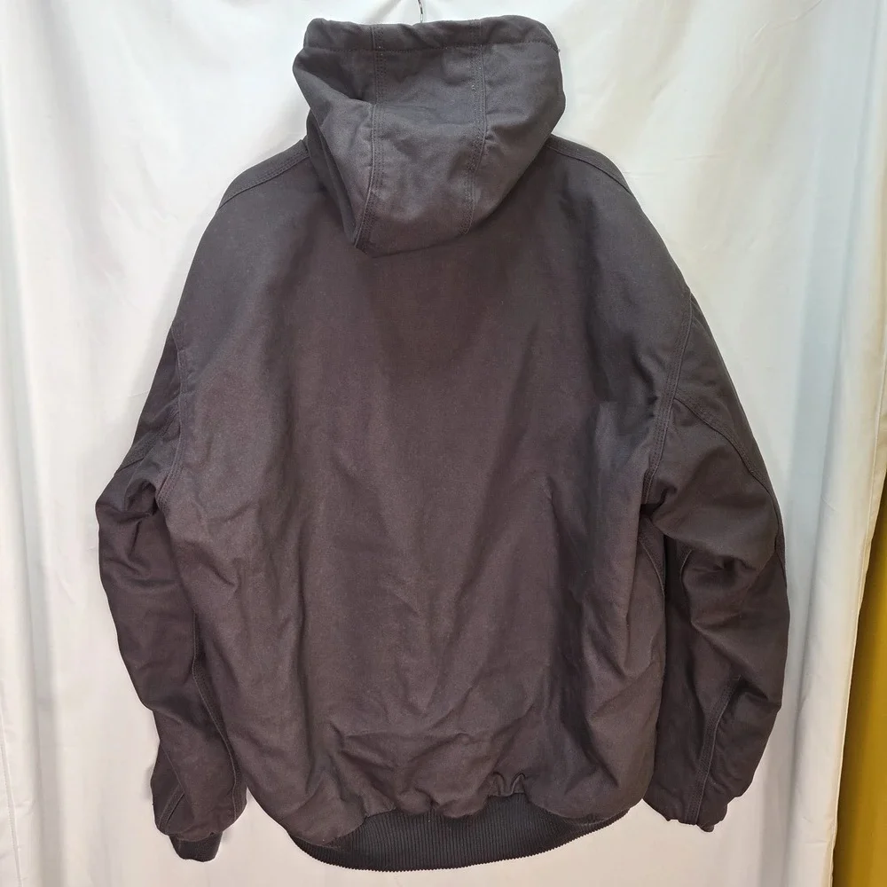 Craftsman Men's Carhartt Style Duck Canvas Hooded Quilted Work Jacket XL Gray